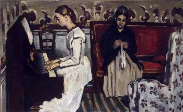 cézanne Tableau Peinture - Fille au piano Paul Cézanne